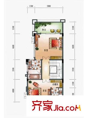 惠州雅居乐白鹭湖御峰D2户型二层平面户型图 4室2厅4卫1厨