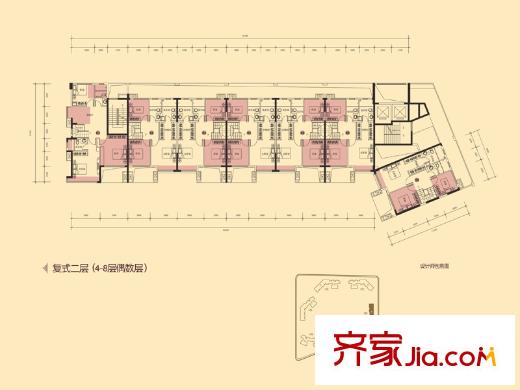 佳兆业悦峰二期4栋复式二层户型 4室3厅3卫1厨