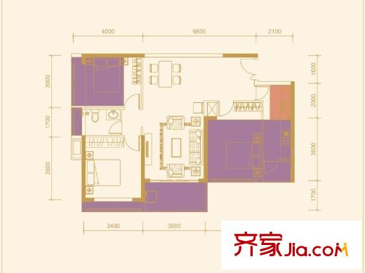 平吉上苑1栋A座B/H户型/1栋B座B/E户型 3室2厅1卫1厨