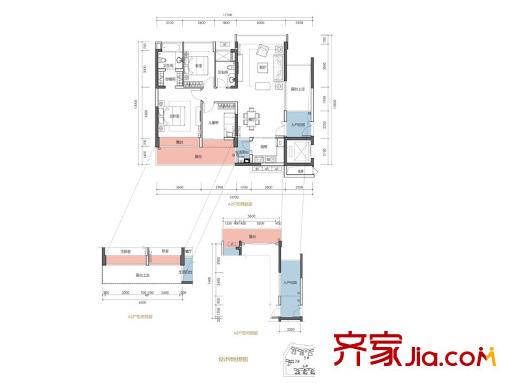 卓能OPUSA2户型3房2厅2卫 3室2厅2卫1厨