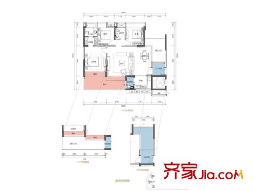 卓能OPUSA1户型3房2厅2卫 3室2厅2卫1厨