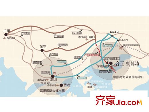 合正东部湾交通图