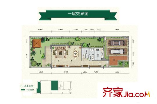 班芙春天185平别墅一层 5室2厅5卫1厨