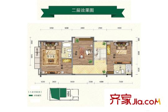 班芙春天177平别墅二层 5室2厅5卫1厨