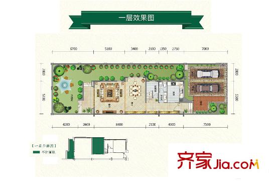 班芙春天177平别墅一层 5室2厅5卫1厨