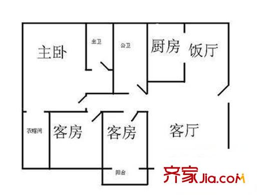 爱地花园 4室 户型图
