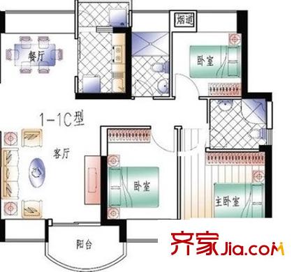 丰华苑 3室 户型图