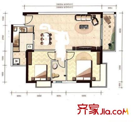 深圳 富安花园 二居室 二房二厅一卫