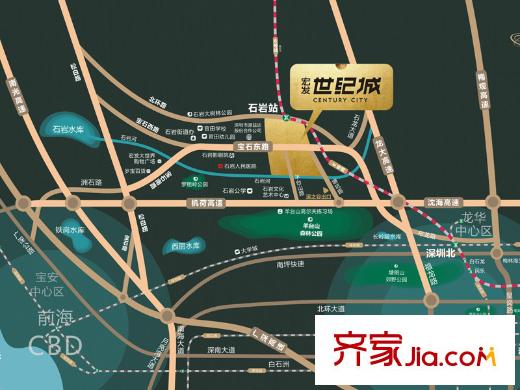宏发世纪城交通图区位图