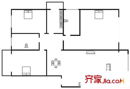 南航桃花园 3室 户型图