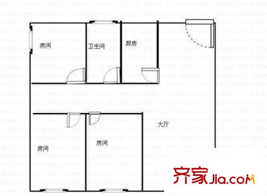 南航桃花园 3室 户型图