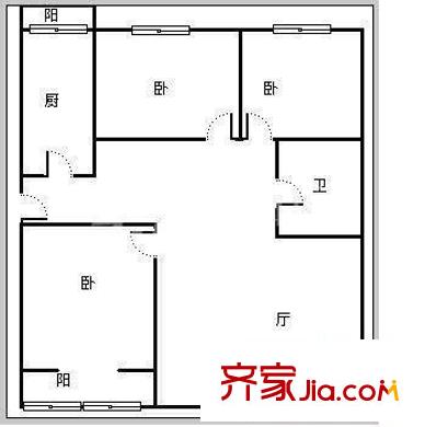 南航桃花园 3室 户型图