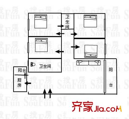 愉园新苑 4室 户型图