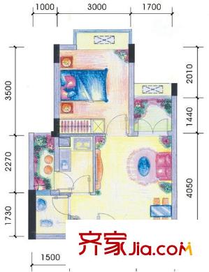 龙庭阁 2室 户型图