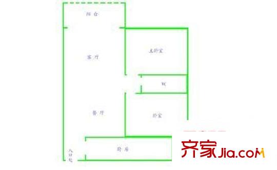 倚山别苑 2室 户型图