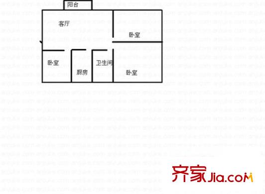雅庭名苑 3室 户型图