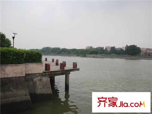 金地城南艺境离项目约200m的白鹭湖景观