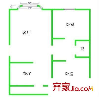 富通好旺角二期 2室 户型图