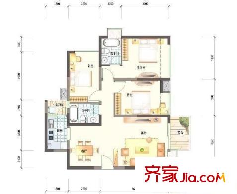 富通好旺角二期 3室 户型图