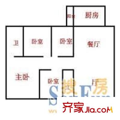 富通好旺角二期 4室 户型图