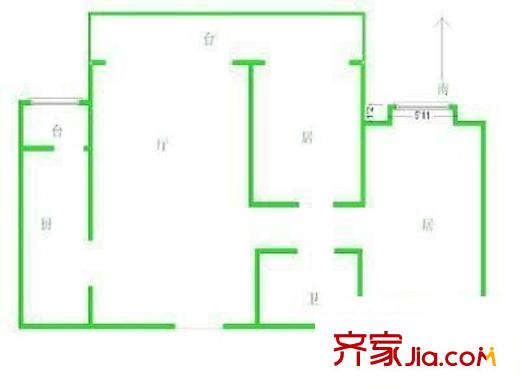 科苑花园37区 2室 户型图