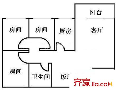 科苑花园37区 3室 户型图