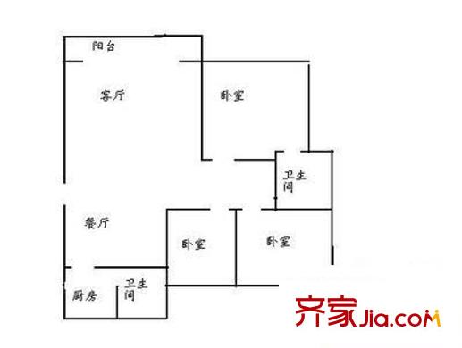 海湾明珠二期 3室 户型图