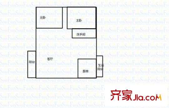 海湾明珠二期 2室 户型图