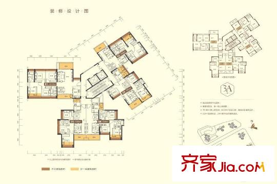 中粮凤凰里3A座户型图 4室2厅2卫1厨