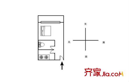 沙井恒基花园 1室 户型图