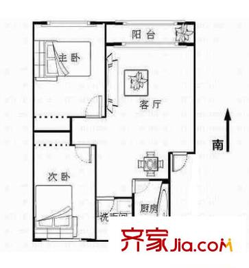 香蜜二村 2室 户型图