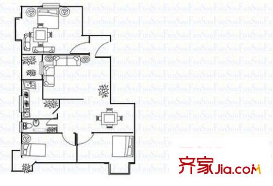 创新花园 3室 户型图