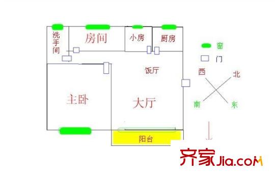 富华花园 3室 户型图