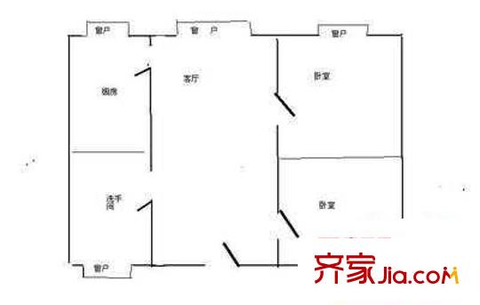 富华花园 2室 户型图