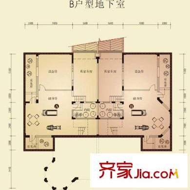 桂景园户型图B户型地下室 5室3厅6卫