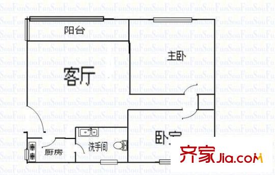 华新村 2室 户型图