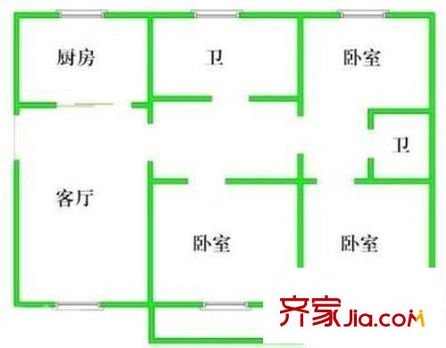 怡合花园 3室 户型图