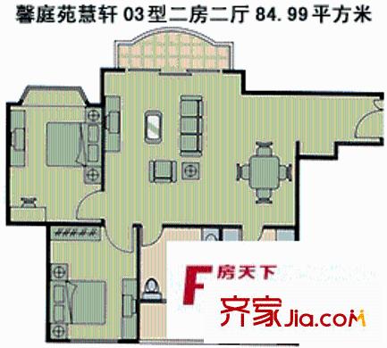 香景大厦 2室 户型图