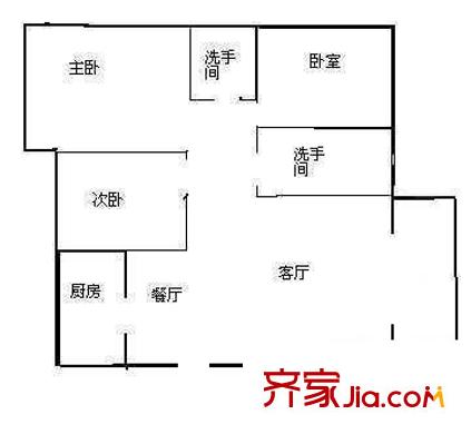 香丽大厦 3室 户型图