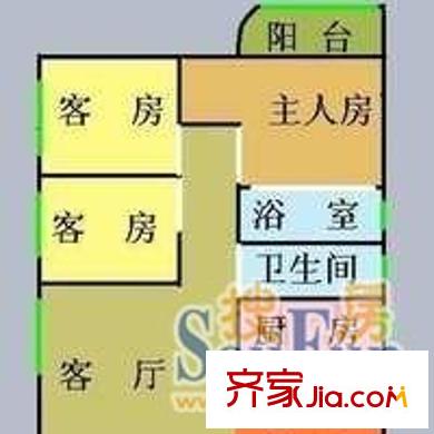 香景大厦 3室 户型图