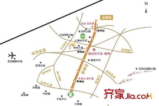 横岗花半里・薇博交通图