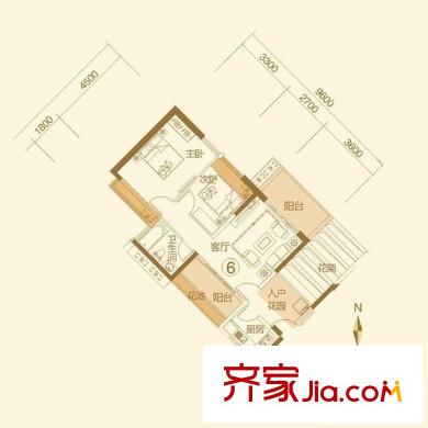 融富花园 2室 户型图