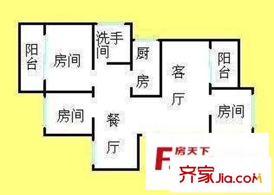 长福花园 3室 户型图