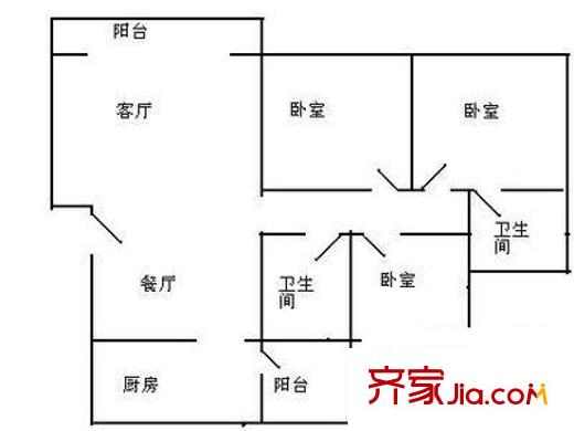 宝城花园 3室 户型图