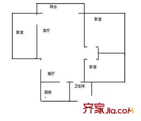 宝城花园 3室 户型图
