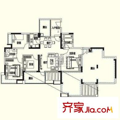 宝城花园 4室 户型图