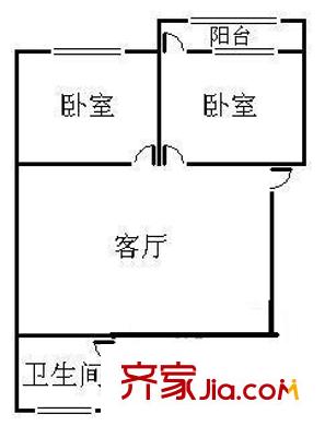 下步庙南区 2室 户型图