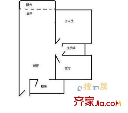 友联花园 2室 户型图