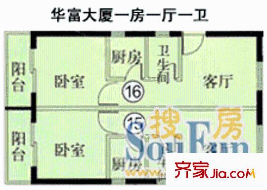 深圳华富大厦户型图3