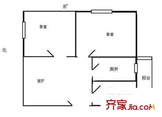 京海花园 2室 户型图